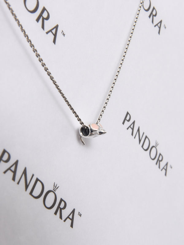 Pandora Cute Mouse Charm Pink Enamel